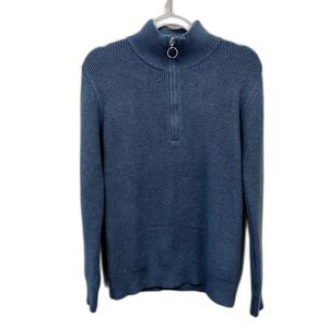 Men's NWT Sailwind Knit 3/4 Ziip-up Sweater in Blue Size S